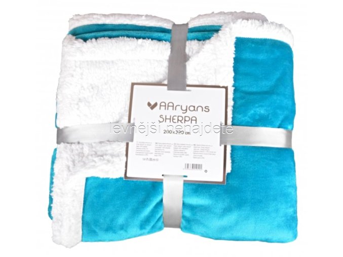 38506 3 deka s berankem sherpa tyrkysova 200x220 cm