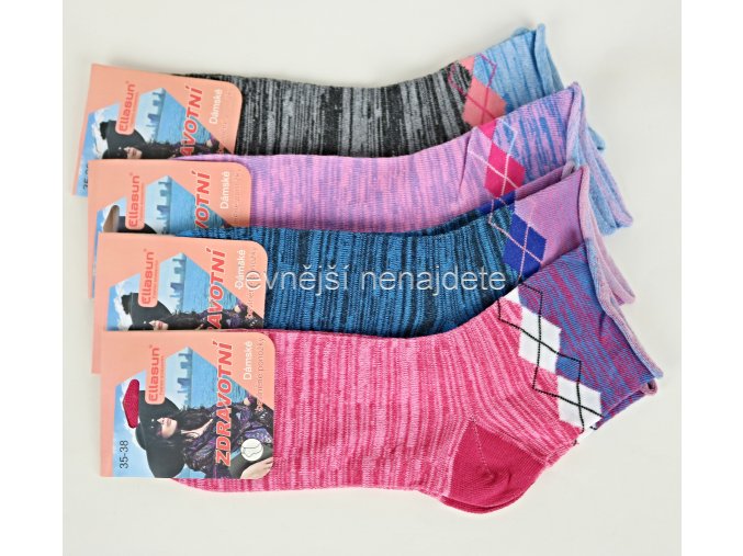 Dámské zdravotní bavlněné ponožky 3 páry vzor 01