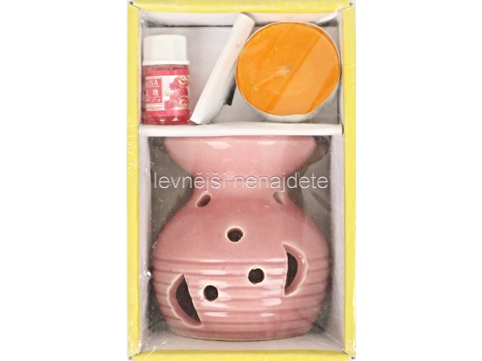 Keramická aroma lampa set starorůžový