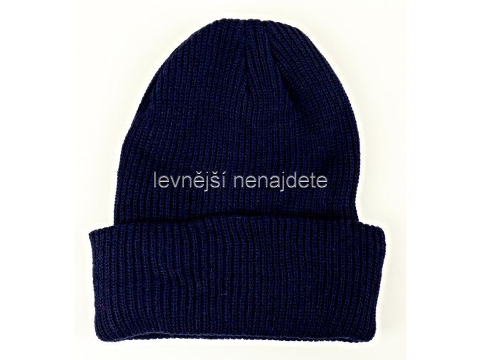 Čepice zimní pletená tmavě modrá