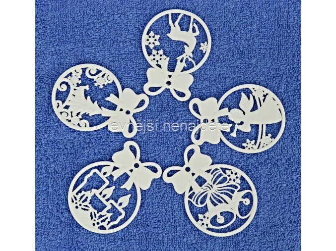 plastové vánoční ozdoby 5 ks