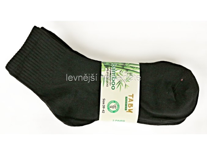 Pánské bambusové ponožky černé 3 páry