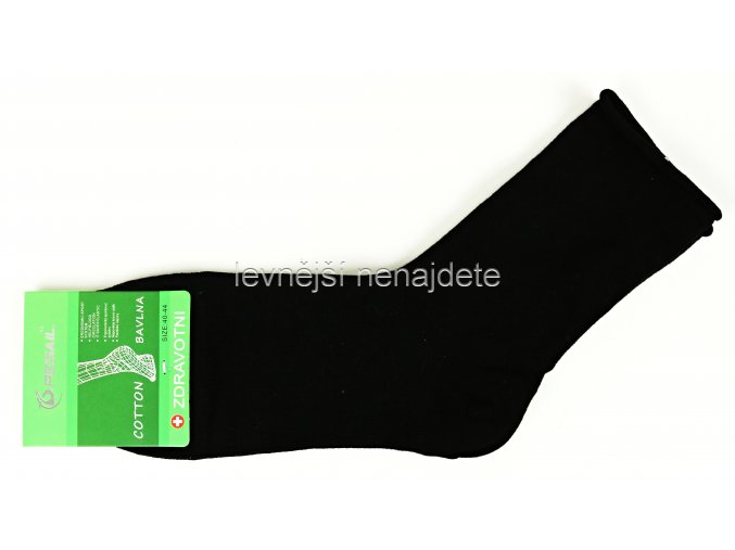 Pánské bavlněné zdravotní ponožky černé