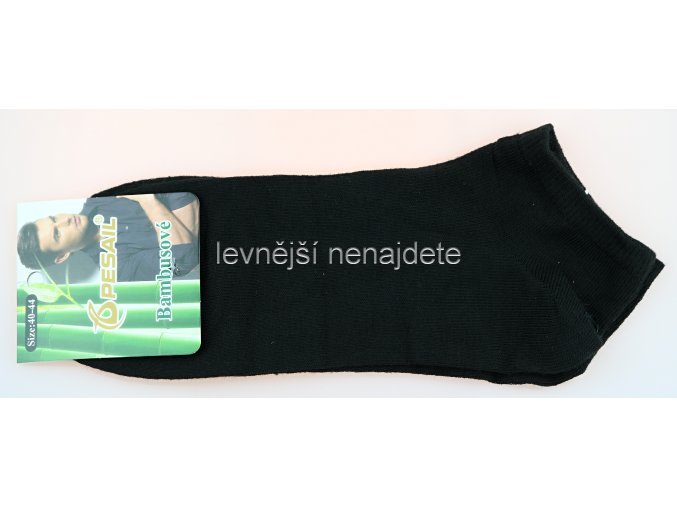 Pánské bambusové kotníkové ponožky černé
