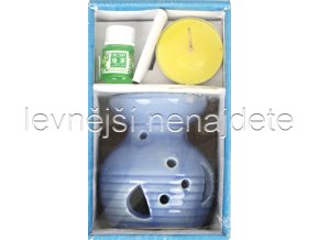 Keramická aroma lampa set modrý