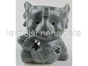 Keramická aroma lampa slon šedý