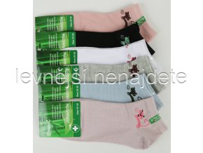 Dámské bambusové zdravotní kotníkové ponožky X38W 3 páry