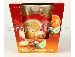 Vonná svíčka ve skle  SKOŘICE + POMERANČ 115 g