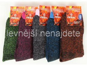 Dámské bavlněné termo ponožky barevné