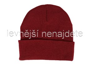 Čepice zimní pletená vínová