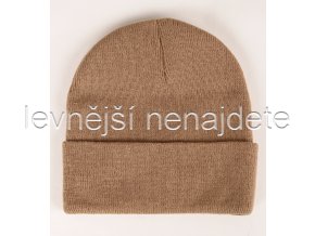 Čepice zimní pletená nugátová