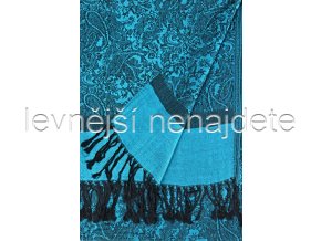 KAŠMÍROVÁ ŠÁLA modročerná 185 x 70 cm