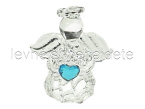 Skleněný narozeninový andělíček se srdíčkem