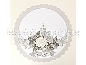 Vánoční ubrus stříbrný vz.1 35 cm