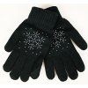 Dámské pletené rukavice černé s hvězdičkou