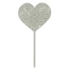 Zapichovátko do květináče srdíčko bílé