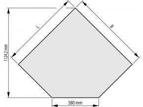 Sklo pod kamna 1000x1000x6 mm 580-45°