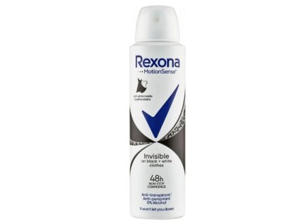 Rexona antiperspirant sprej Invisible Black + White, 150 ml