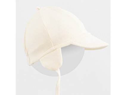 Dětská bavlněná čepička s kšiltem New Baby Casually dressed cream - vel. 56/62