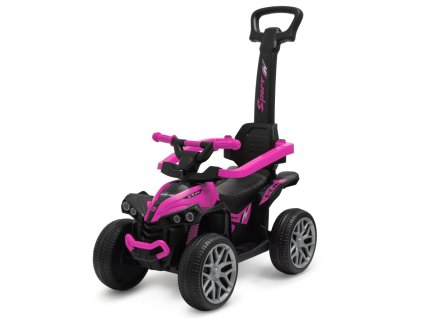 Dětské odrážedlo Baby Mix Mega Prime EVA s vodící tyčí růžové