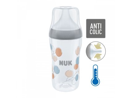 Kojenecká láhev NUK Perfect Match Temperature Control 260 ml šedá