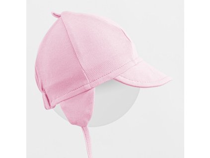 Dětská bavlněná čepička s kšiltem New Baby Casually dressed růžová - vel. 56/62