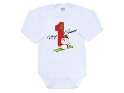 Body s potiskem New Baby Moje první Vánoce - vel. 62 (3-6m)