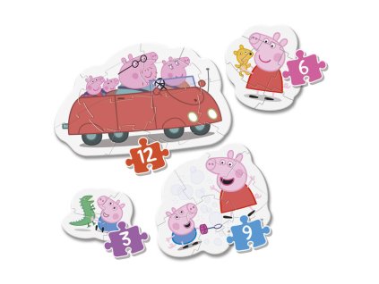 Clementoni - Moje první puzzle Prasátko Peppa 4v1 (3,6,9,12 dílků)