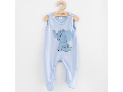Kojenecké bavlněné dupačky New Baby Happy Elephant blue - vel. 62 (3-6m)