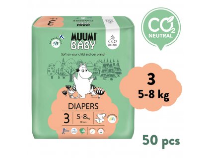 Muumi Baby 3 Midi 5–8 kg (50 ks), eko pleny