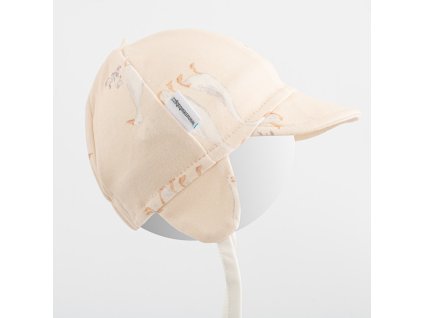 Dětská bavlněná čepička s kšiltem New Baby Husičky - vel. 56/62