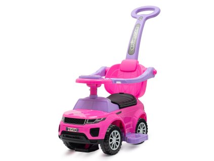 Dětské hrající odrážedlo s vodící tyčí SUV 3v1 Baby Mix Prime růžové