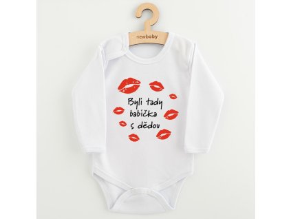 Dětské body s potiskem New Baby Byli tady babička s dědou - vel. 62 (3-6m)