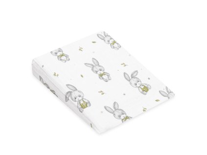 Mušelínový potah na kojenecký polštář-klín New Baby STANDARD 30x37cm bunny