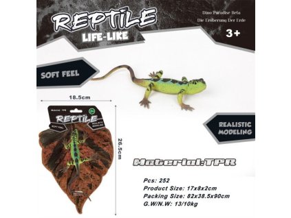 Ještěrka gumová zelená 17 cm