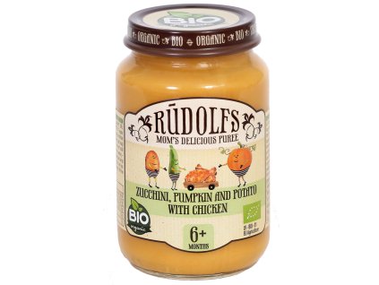 Rudolfs BIO Cuketa, dýně, brambory s kuřecím masem 190 g