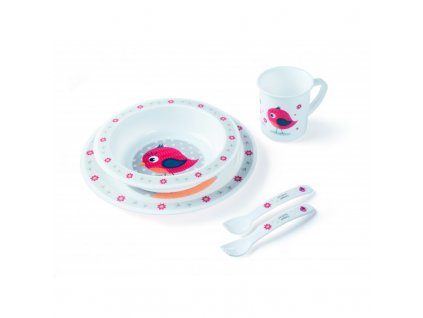 canpol babies plastova sada s priborem cute animals ptacek
