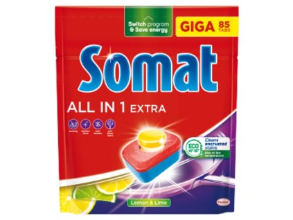 Somat tablety do myčky All in 1 Extra Lemon & Lime, 85 ks