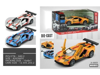 Auto kovové závodní na zpětné natažení 12,5 cm