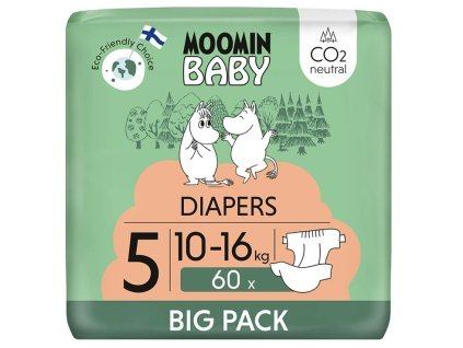 Moomin Baby 5 Maxi 10-16 kg (60 ks), eko plenky