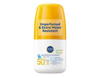 Nivea SUN Sensitive OF50+ dětské opalovací mléko roll-on 50 ml
