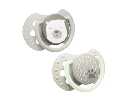 LOVI Dudlík silikonový dynamický mini BUDDY BEAR 0-2m 2ks