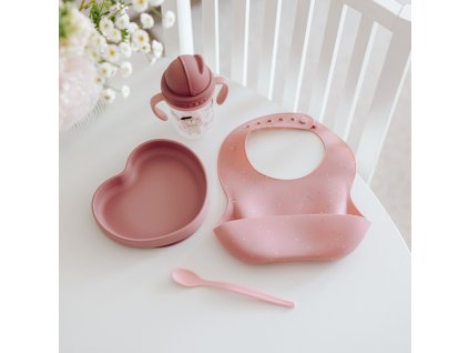 canpol babies silikonovy bryndak s kapsou dots ruzovy