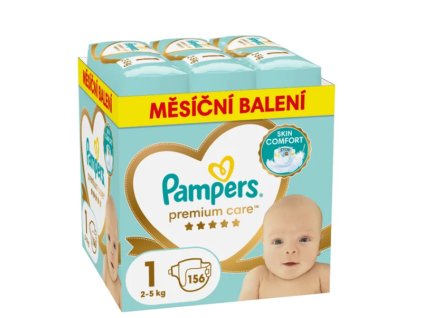 Pampers Premium Care 1 New born (2–5 kg) 156 ks - měsíční balení