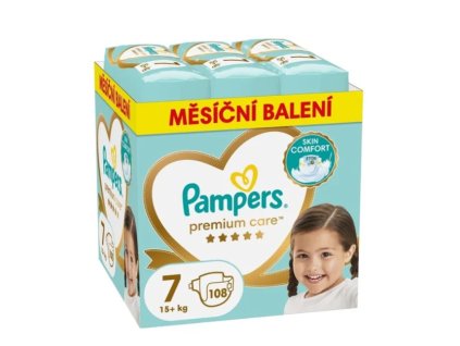Pampers Premium Care 7 (15+ kg) 108 ks - měsíční balení