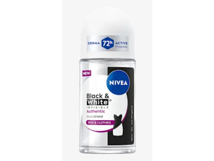 NIVEA deodorant roll-on Black & White Authentic, 50 ml