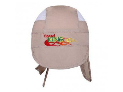 Letní dětská čepička-šátek New Baby Speed King béžová - vel. 116 (5-6 let)