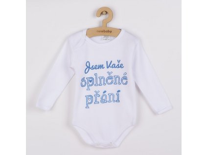 Body s potiskem New Baby Jsem Vaše splněné přání - vel. 74 (6-9m)