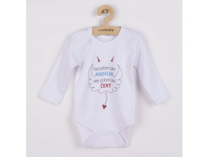 Body s potiskem New Baby Vypadám jako ANDÍLEK, ale zlobím jako ČERT - vel. 56 (0-3m)