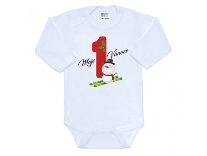 Body s potiskem New Baby Moje první Vánoce - vel. 74 (6-9m)